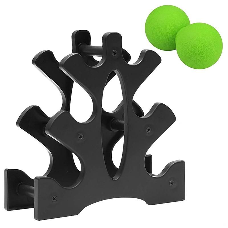 Tier Dumbbell Rack,with a Massage Ball,Rack for Dumbbell