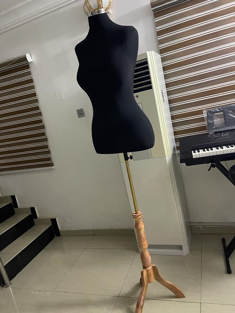 Black Female Dress Form With Tripod Stand