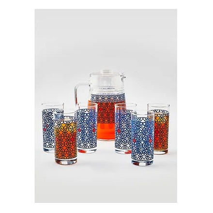7-Piece Drink Set -Jug 16 L  6 Tumblers 30mL x 6Pieces