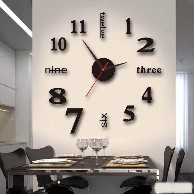 DIY Wall Clocks 3D Mirror Stickers Large Wall Clock Decor