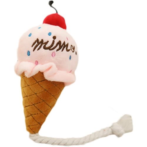 TD Ice Cream Shaped Rope Pet Toy- Pink