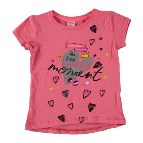 Enjoy Wonderful Moment Girls T-shirt - Fuchsia Pink