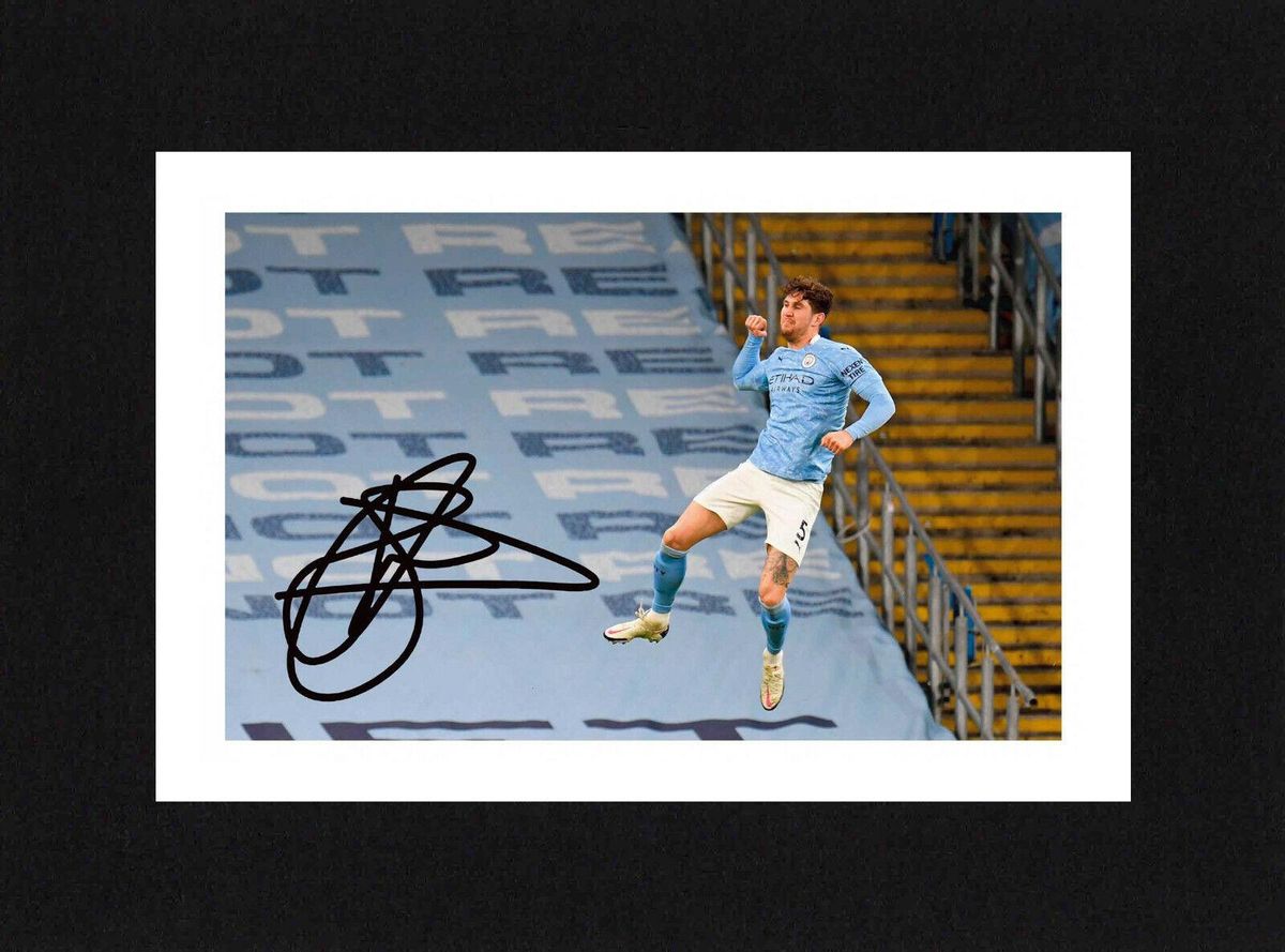 8X6 Mount JOHN STONES Signed Photo Poster painting Print Gift Ready To Frame MANCHESTER CITY