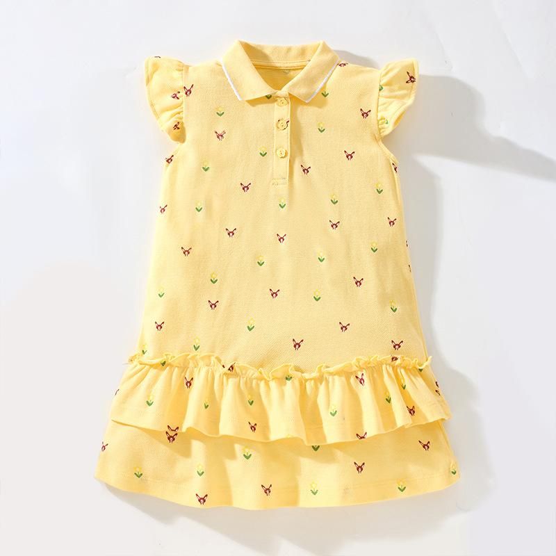 2023 Girls' Skirt 2023 Summer New European And American Princess Dress Knitted Cot