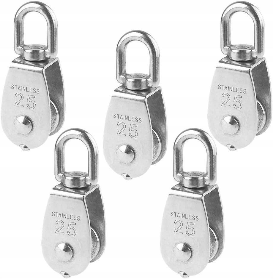 Lifting Single Pulley Roller Loading 330Ibs 304 Stainless Steel 5PCS