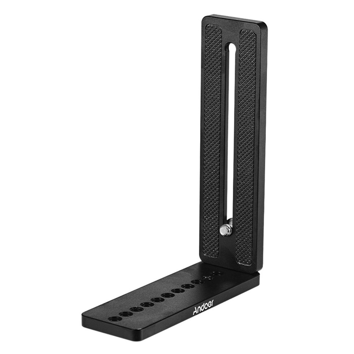 Andoer Aluminium Alloy Universal L-Shape Plate Bracket Camera Holder with 1/4 Inch Screw Mount Vertical Video Recording for Tripods Stabilizer Ballhead