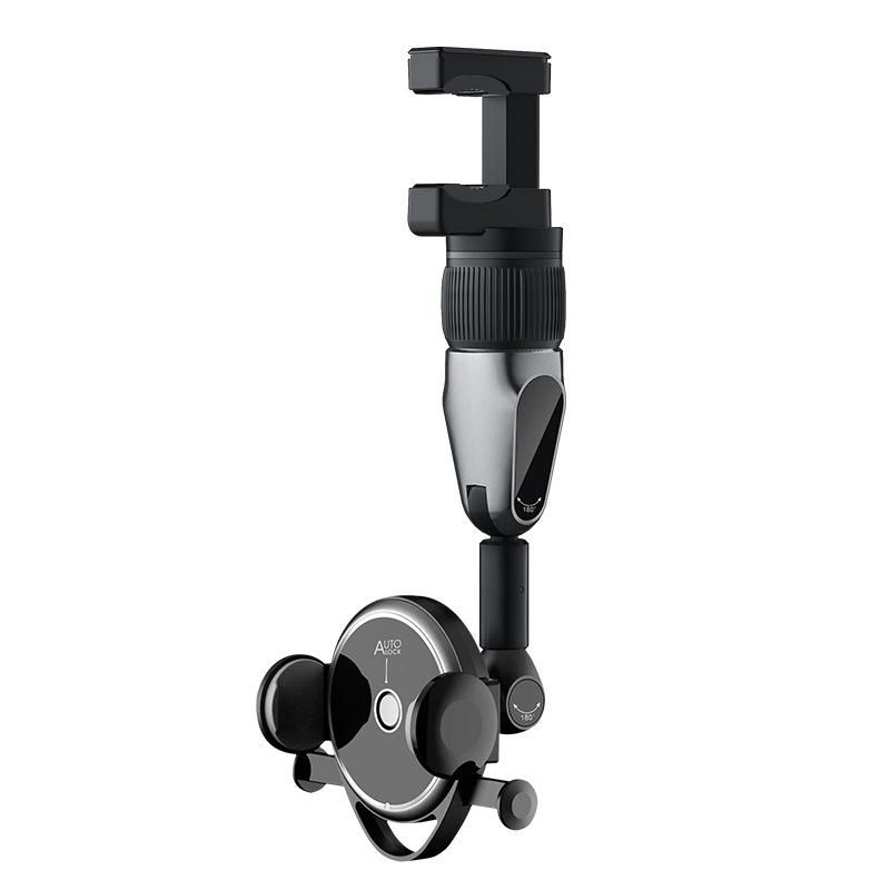 Car rearview mirror universal clip mobile phone bracket car multi-function AR navigation bracket desktop rotating mobile phone holder DP223 black