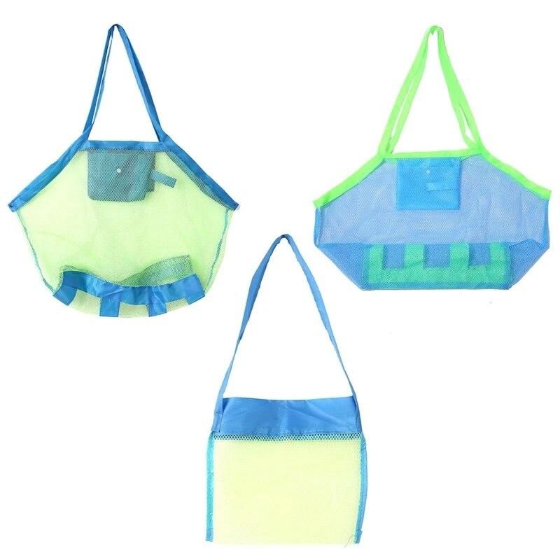 Children Beach Mesh  Storage Bag Kids Folding Sand Away Net Tote Outdoor New