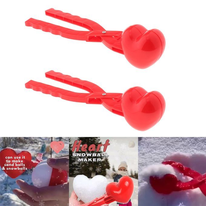 2x Heart Shape Snow Ball Maker Kids Children Outdoor Snowball Sand