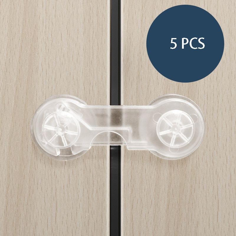 5PCS Child Cabinet Lock Safety Baby Drawer Plastic Latch Kids Anti-opening Door Refrigerator Cupboards Lock Anti-pinch Buckle