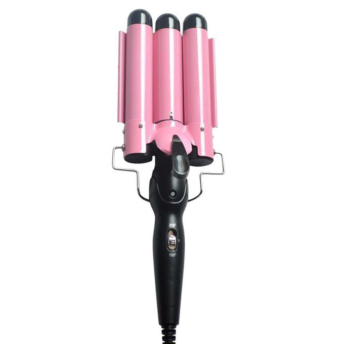Hair Curler 3 Barrels Curler Curling Wand Pink