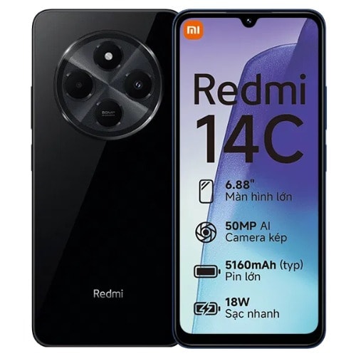 Redmi 14C - 6.88" - 4GB RAM - 128GB ROM - 4G LTE - Dual SIM - Fingerprint - 5160mAh - Black