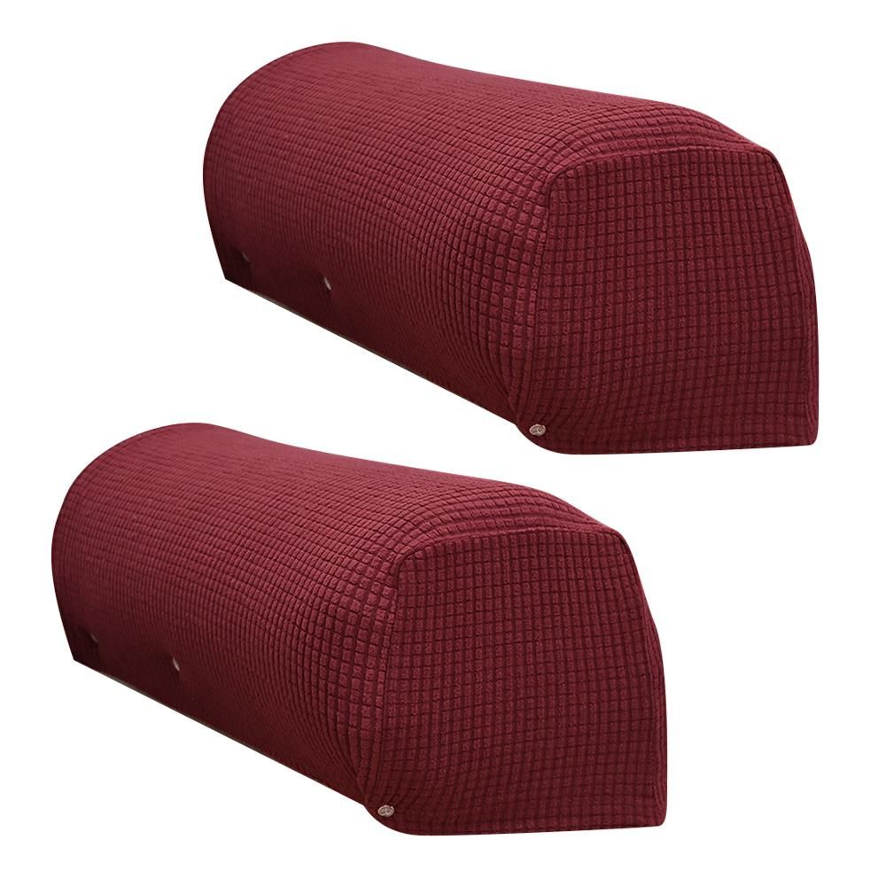 A pair of Sofa Armrest Cover Household Polar Fleece Removable And Washable Sofa Elastic Protective Cover Non Slip Four Seasons Universal