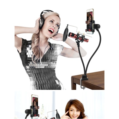 KH-24 Huake Desktop Phone Clip Holder And Mobile Microphone Live Stand