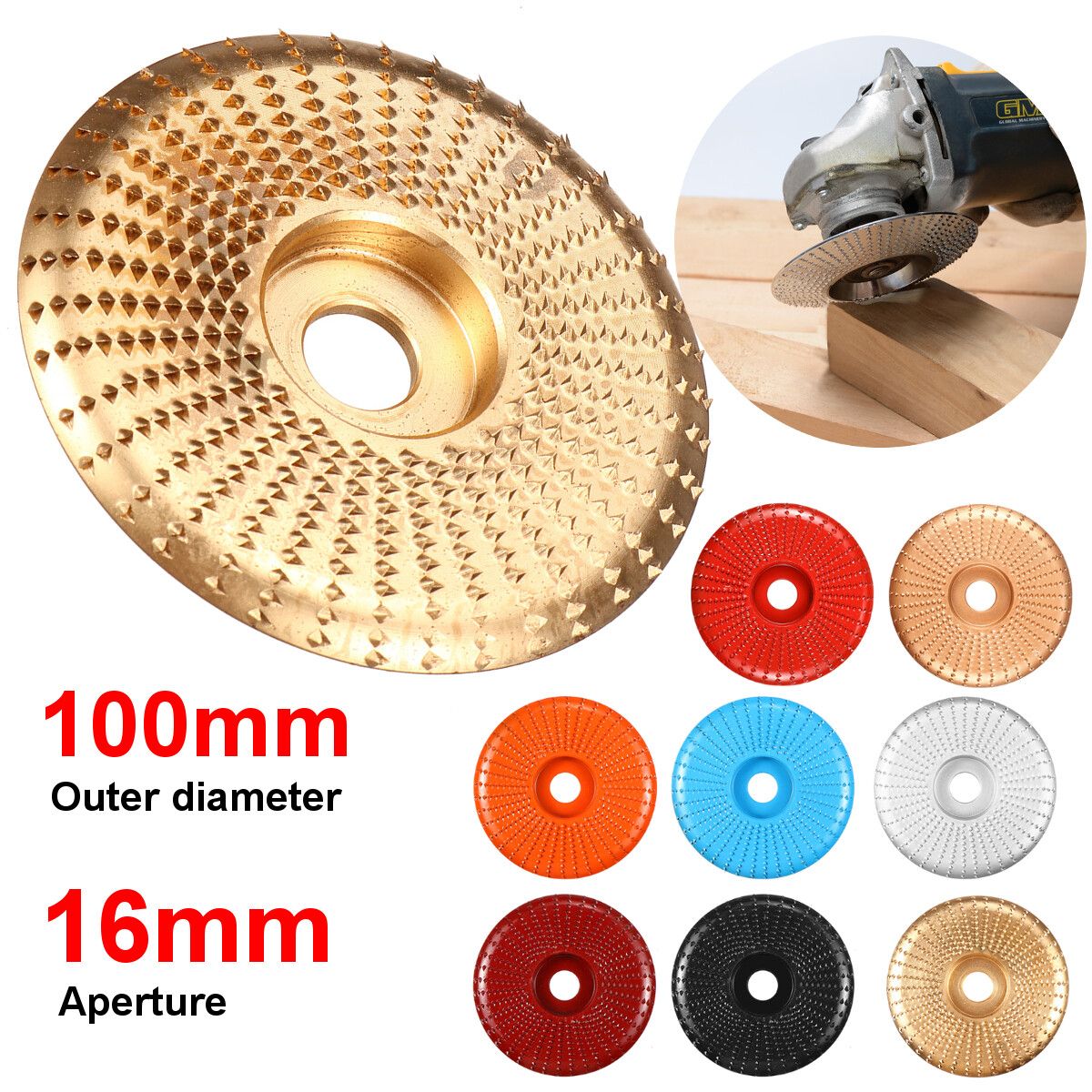 Angle Grinder Disc Wood Tungsten Carbide Grinding Wheel Carving Woodworking Tool For Sanding Carving Shaping Polishing Grind Wheel Plate Silver