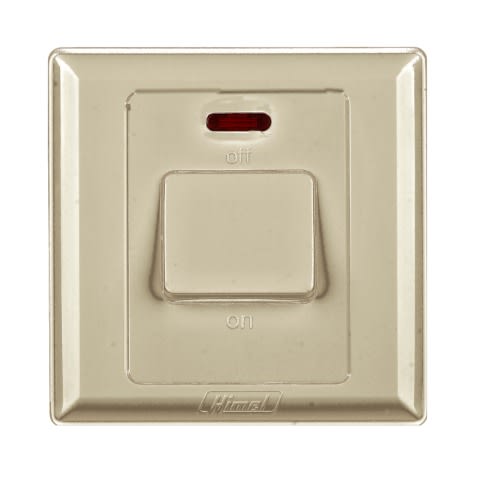 Himel Switch, Advanced Series, 20 A, 250 V, 1 Gang, Double Pole, With Neon, Gold || HWDA20SG