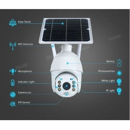 Ptz 4G Sim Solar Panel Camera