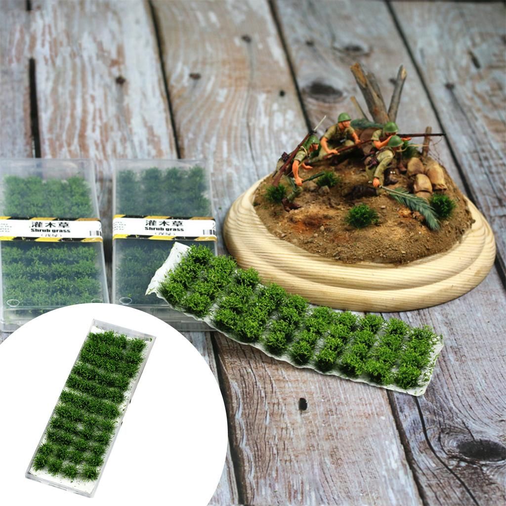 40 Pieces Bushy Tufts Terrain Model Miniature Dark Green