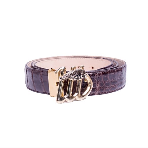 Brown Crocodile Leather Belt