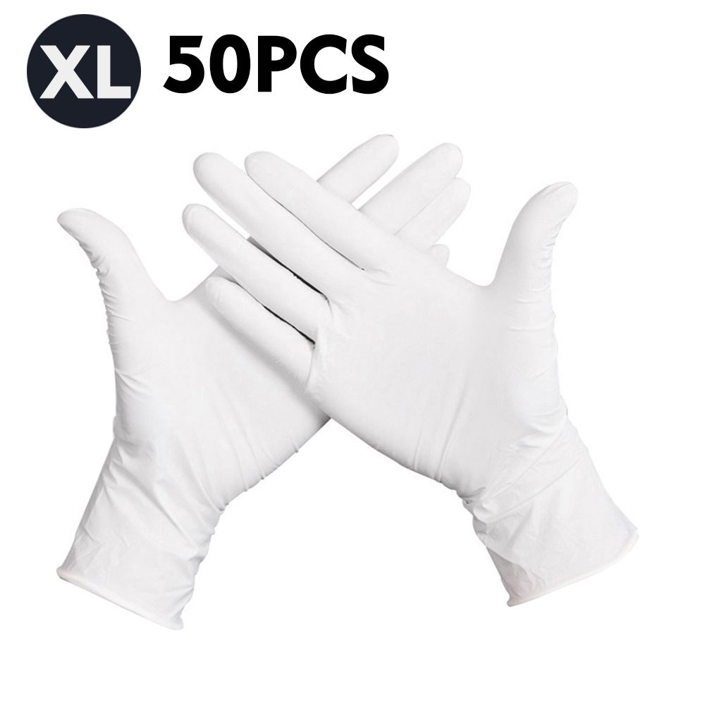 50 Pcs/Disposable Gloves Thick  Powder-Free Rubber Latex