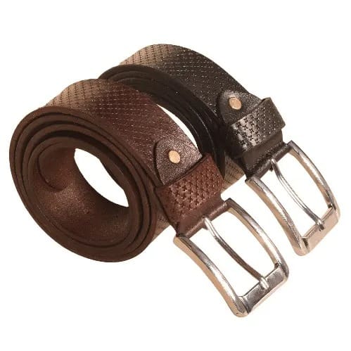 Leather Belt - Black & Brown - 2pcs