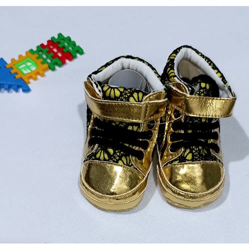 Unisex Toddler Boots With Lace - Gold