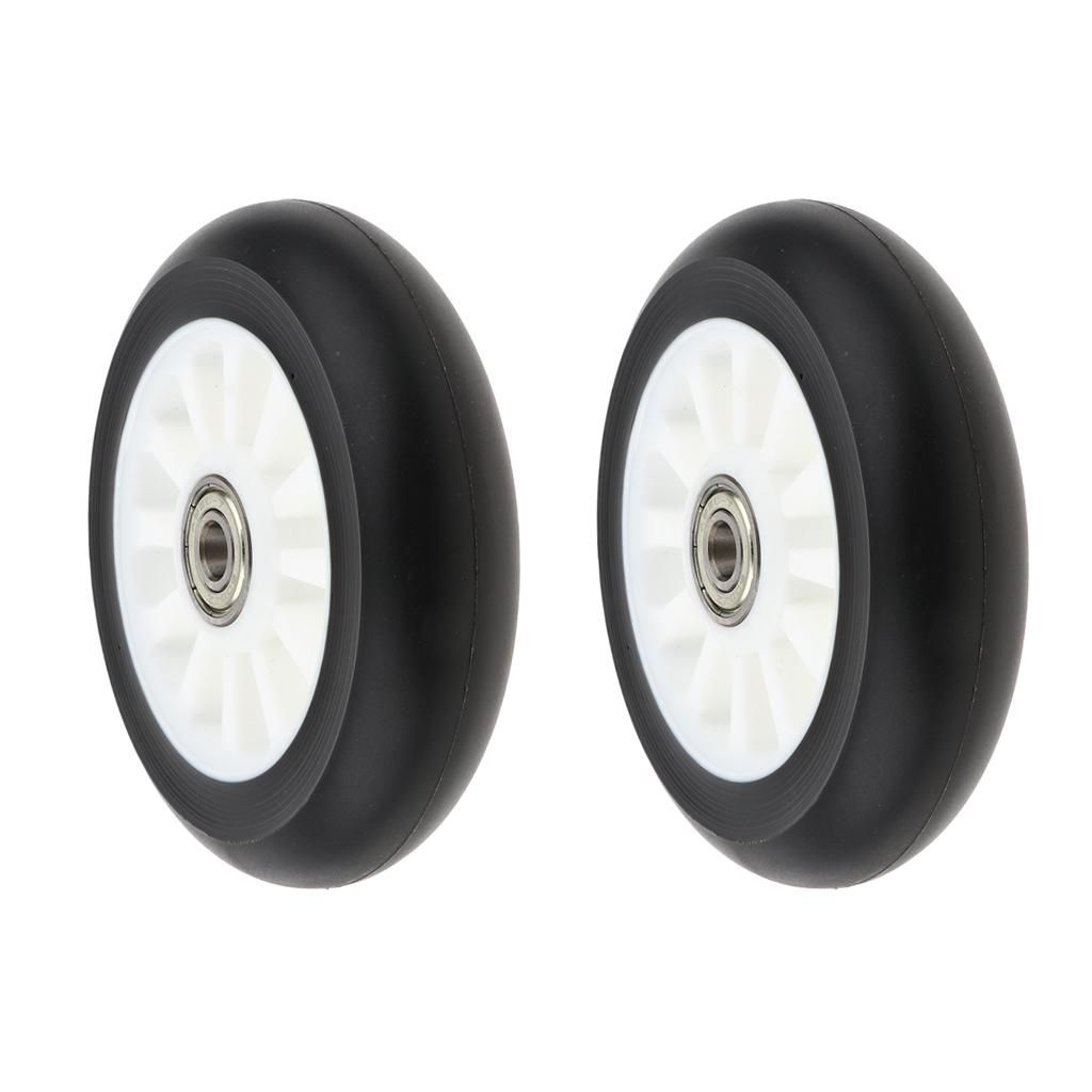 1 Pair PU 100mm Scooter Wheels For Speed Skates Trolley Outdoor White