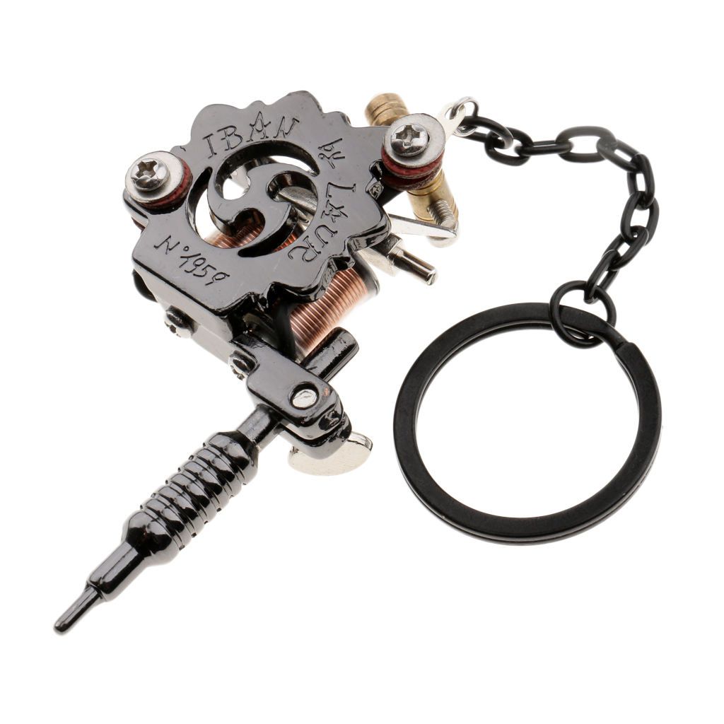 Alloy Tattoo Gun Keychain Mini Tattoo Pendant Necklace Machine