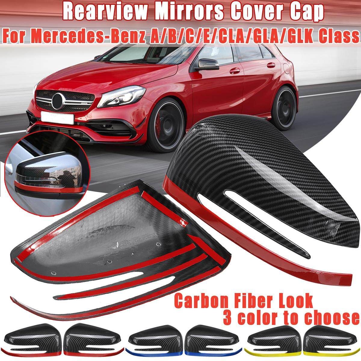 Rearview Mirrors Cover Cap For Mercedes-Benz A/B//E/CLA/GLA/GLK Class Red