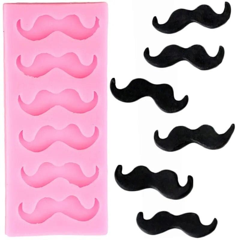 Boy Man Moustache Silicone Mold DIY Party Cupcake Topper Fondant Cake Decorating Tools Candy Resin Chocolate Gumpaste Moulds