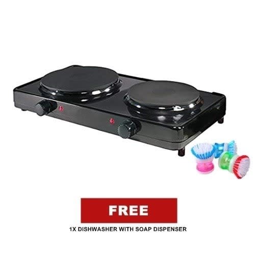 Electric Hotplate - Double Burner + Free Dishwasher With Soap Dispenser