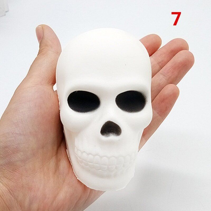 Funny Skull Scented Charm Slow Rising Children Interesting Anti-Stress Toys Squeeze Toys Decompression Toys Chirstmas Gift Pure White Skull {9cm * 5.5cm * 6cm}