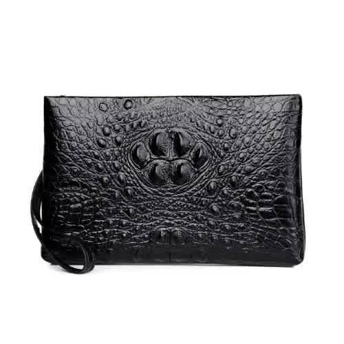 Vogue Croc Leather Purse - Black
