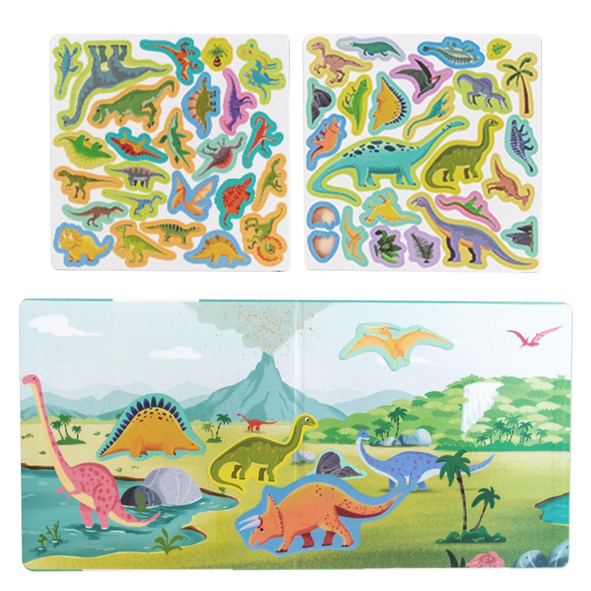 Portable Cartoon Puzzle Toys Disassembled Puzzle Board Dinosaur Scene