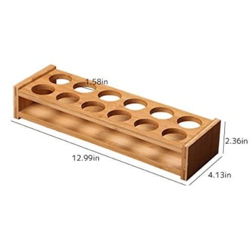 Bamboo 12 Holes Shot Glass Tray Holder Display Stand