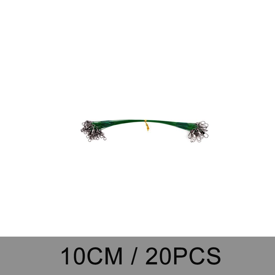 Bite Anti Fishing Swivel Accessory Lead Steel Fishing Core With 15CM-30CM Wire Line Steel Leash 20PCS Wire Leader Fishing