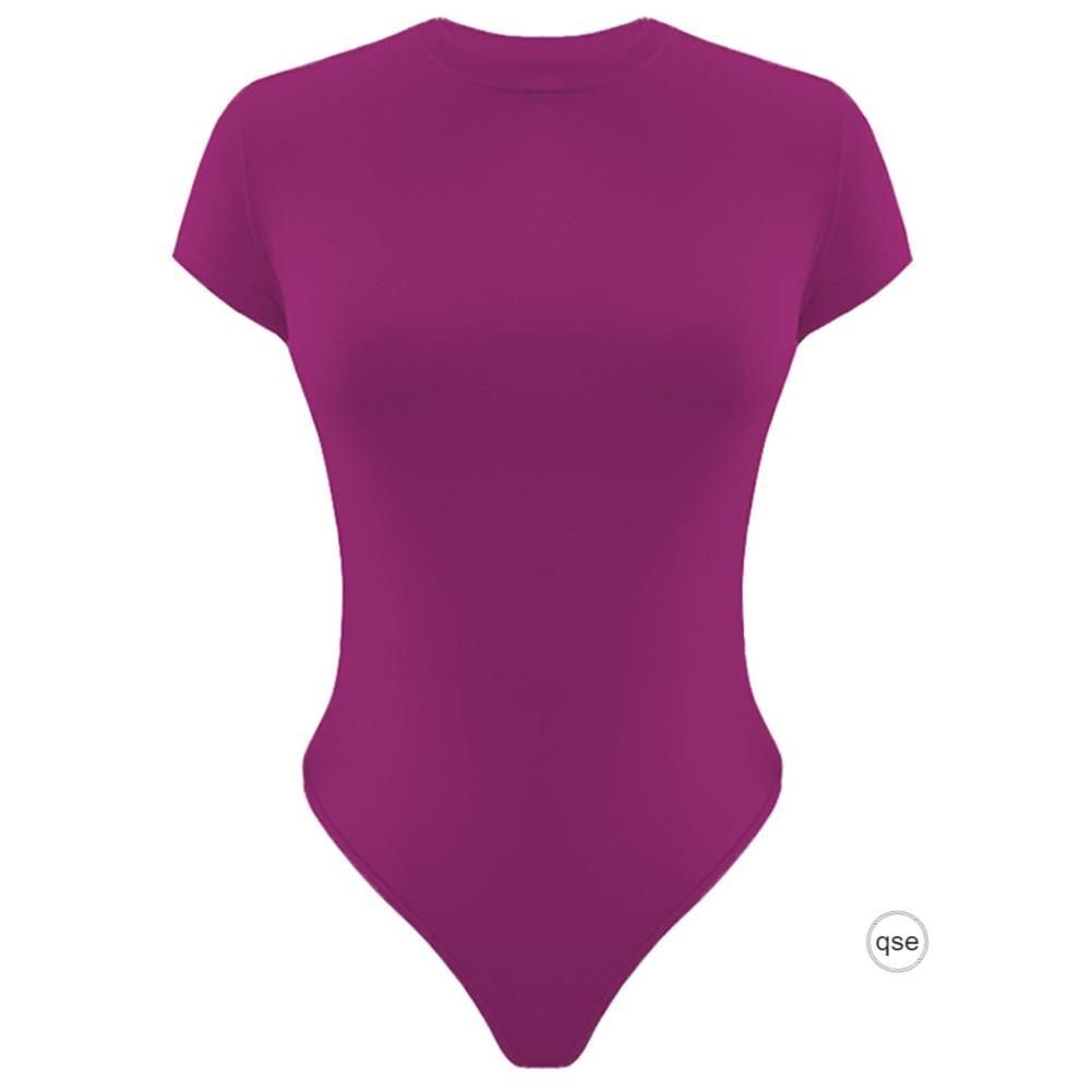 Women's Round Neck Short Sleeve Bodysuit Comfortable