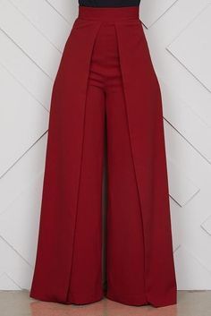 Classic Wine Palazzo Trouser
