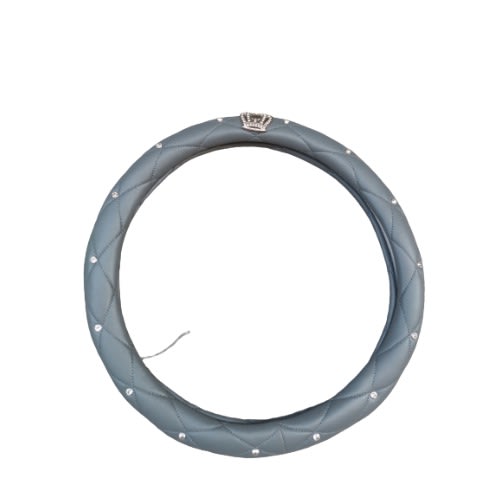 Steering Wheel Cover With Bling - Grey