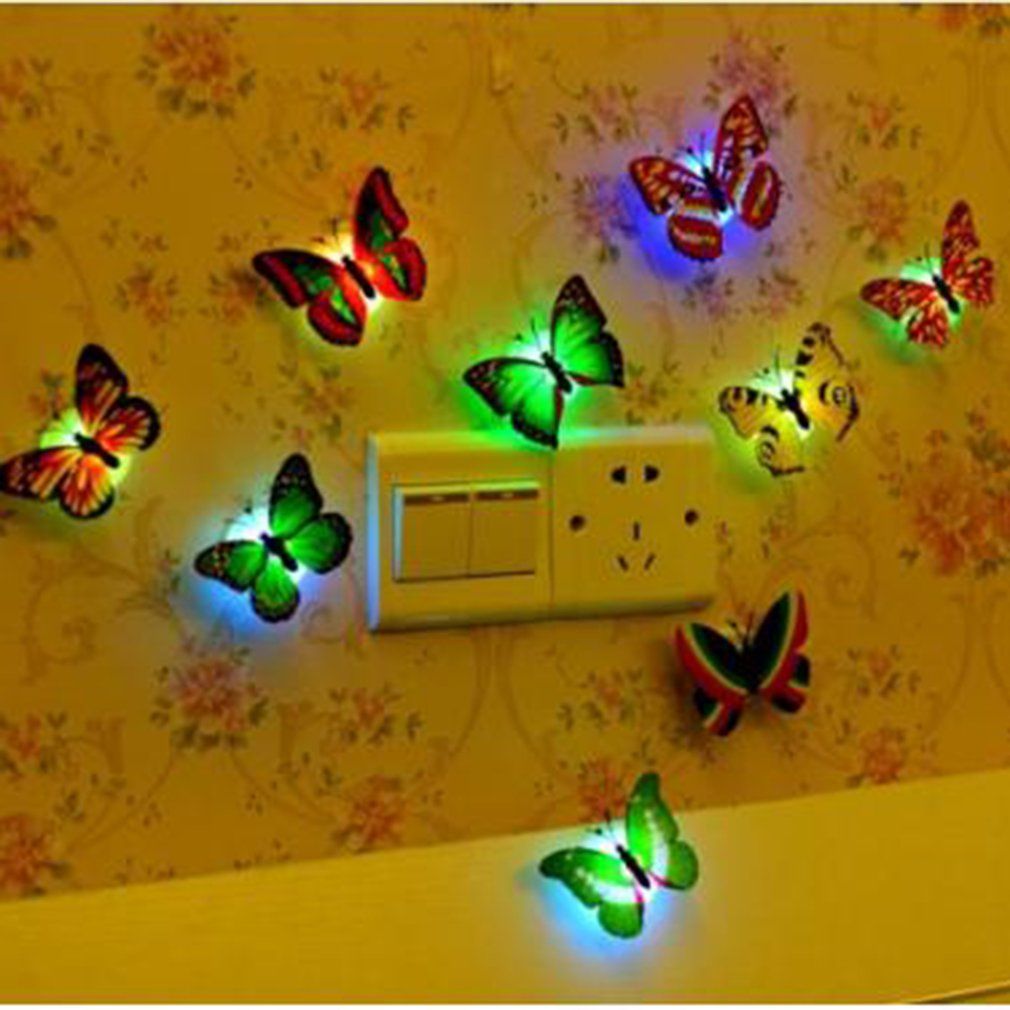 Creative Colorful LED Butterfly Night Light Wall Decoration