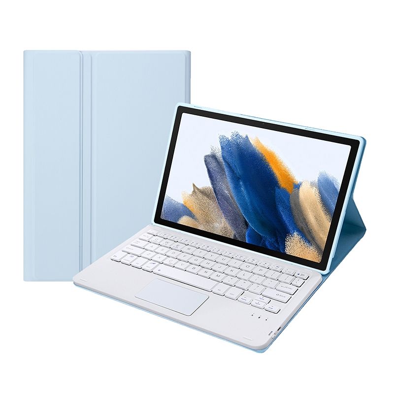 Bluetooth Keyboard Leather Case For Samsung Galaxy Tab A8 2021 SM-X205 / SM-X200(White Ice)