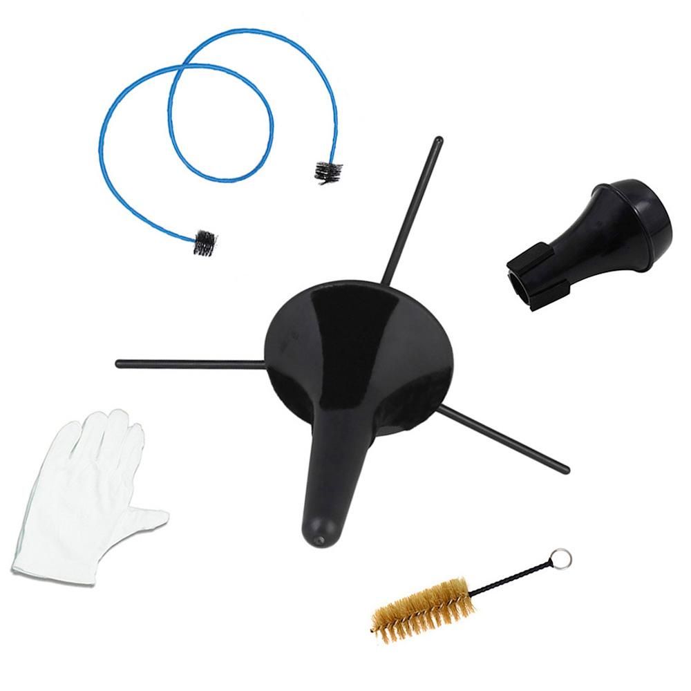 Trumpet Accessory Maintenance Cleaning Care Kit Including Trumpet Stand Valve Brush Flexible Snake Brush Mute Gloves