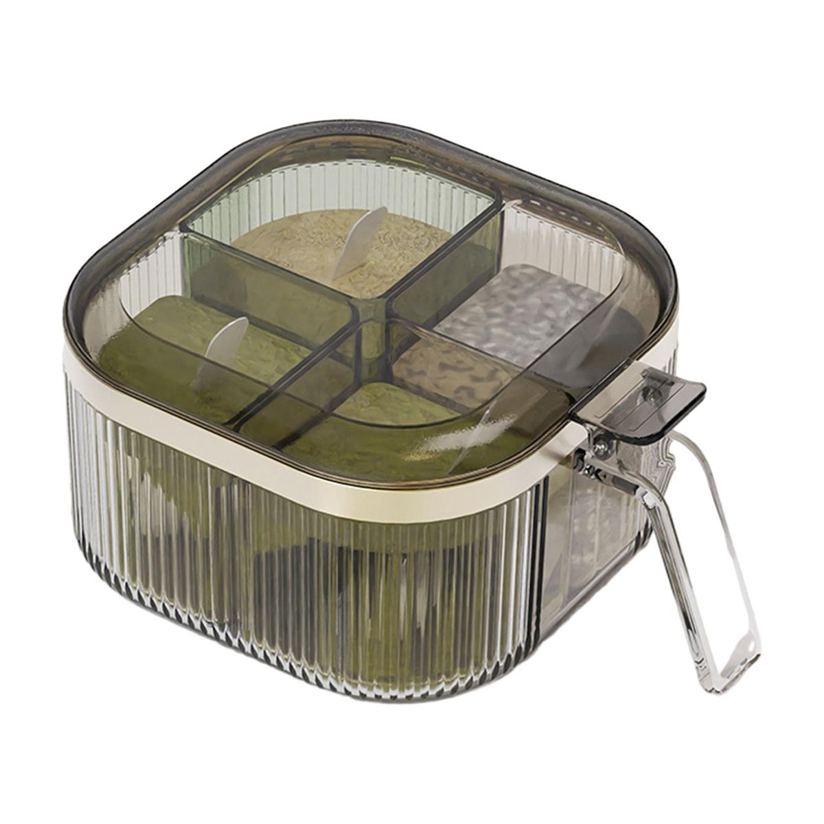 Seasoning Box Combination Seasoning Container with Four Spoons White