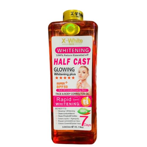 X-white Whitening Glowing Half Cast  Spf 50 Face Body Corrector Oil Anti Wrinkle 1000m