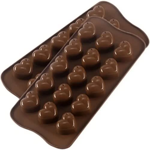 1pc Heart Shaped Non-stick Silicone Chocolate Candy Mould -15 Spaces