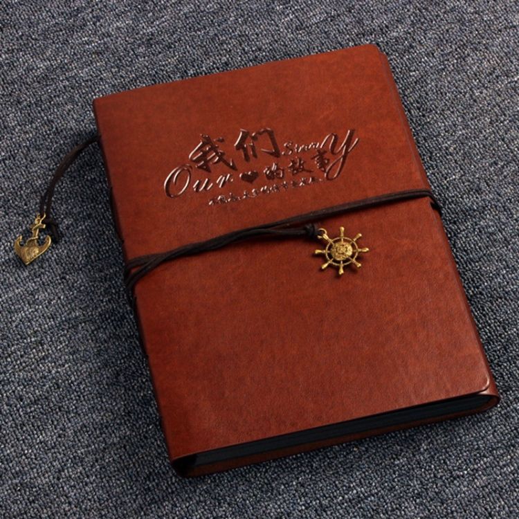 Retro Imitation Leather Children Growth Memorial Photo Album