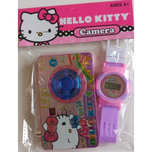 Hello Kitty Camera Preloaded With Cartoon lmage And Digital Watch For Kids