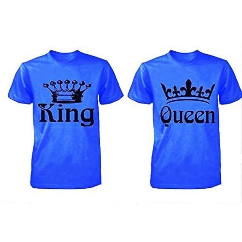 Couple's KING & QUEEN 2-in-1 Printed Tshirt -BLUE