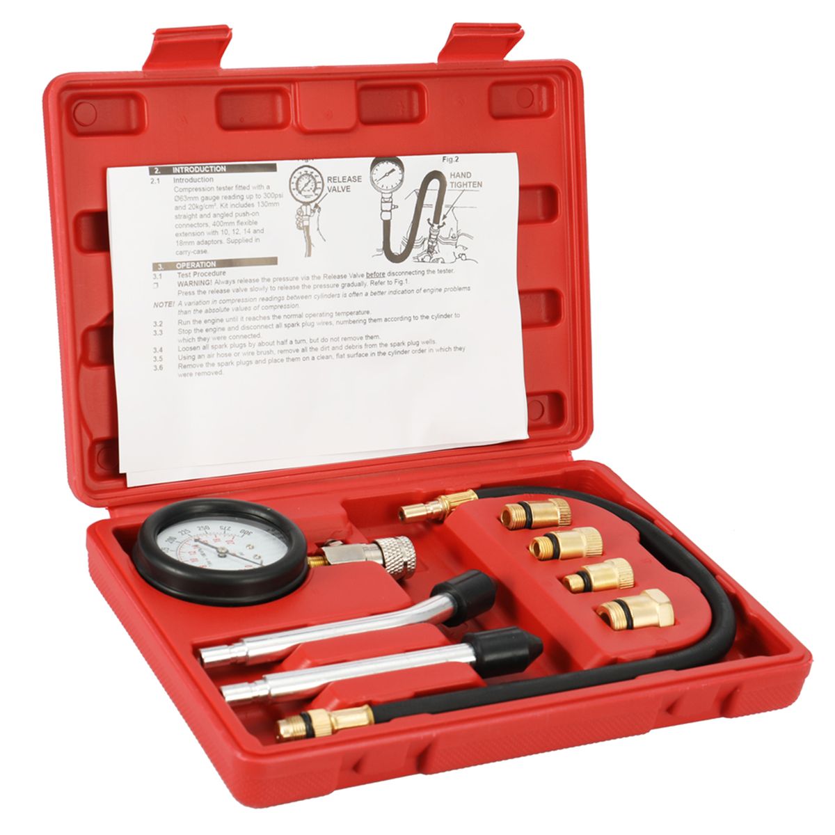 8PCS Gasoline Engine Compression Tester Cylinder Compression