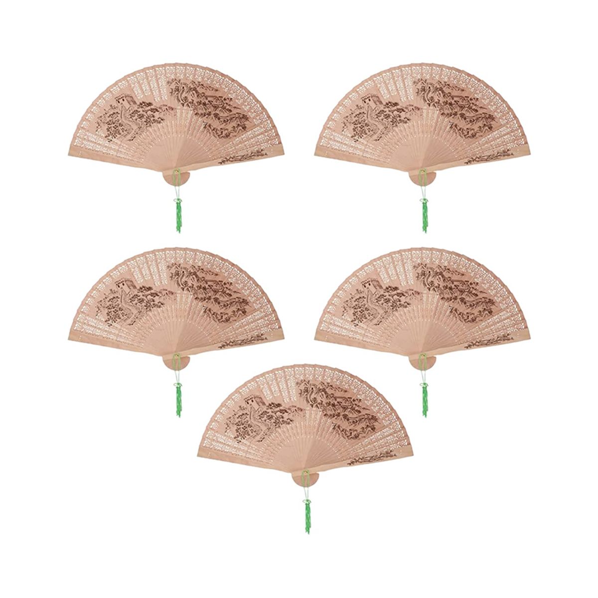 Sandalwood Folding FanChinese Hand Fan in Retro Style Foldable Hand Fan for Wedding Dance Party